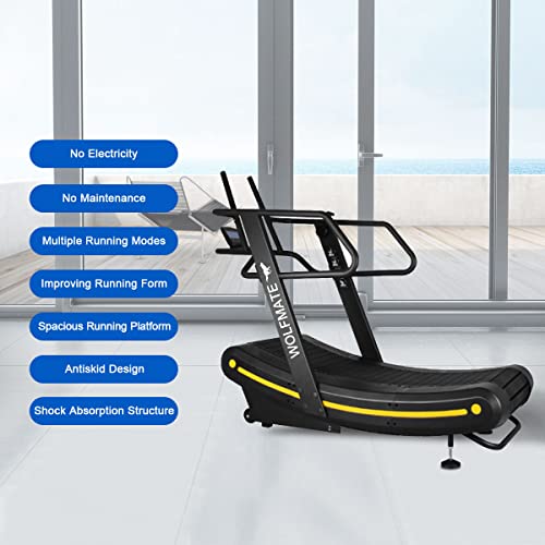 WOLFMATE Fitness Curved Treadmill Air Runner Black