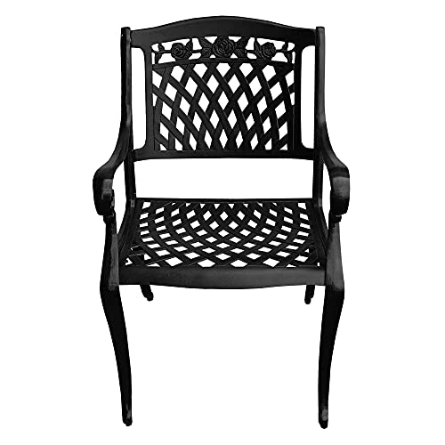 Oakland Living Modern Outdoor Mesh Lattice Aluminum 95-in Black Oval Dining Set