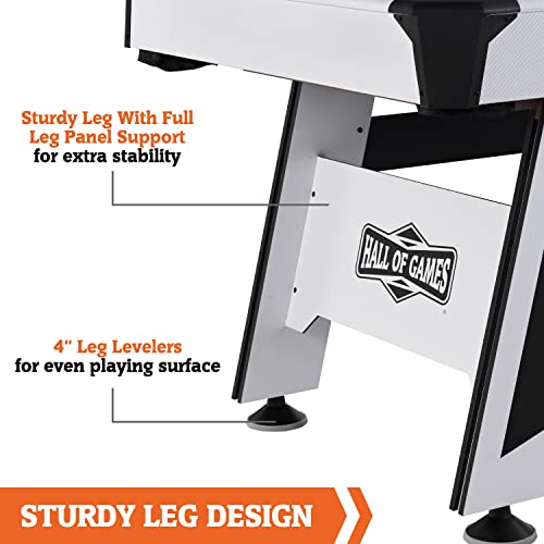 Hall of Games Arcade Drop Pocket Table with Pool Ball and Cue Stick Set White/Black