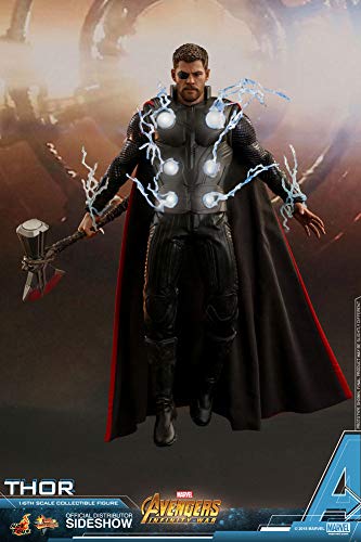 Hot Toys Marvel Avengers Infinity War Thor 1/6 Scale Action Figure Metallic Silver and Light Blue