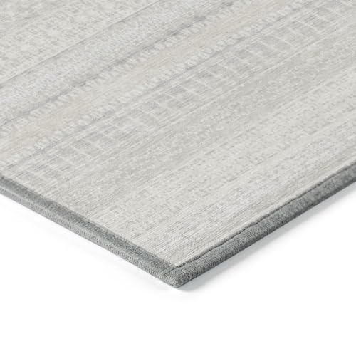 HomeRoots 10' x 14' Ivory Striped Washable Non-Skid Indoor Outdoor Area Rug Ivory