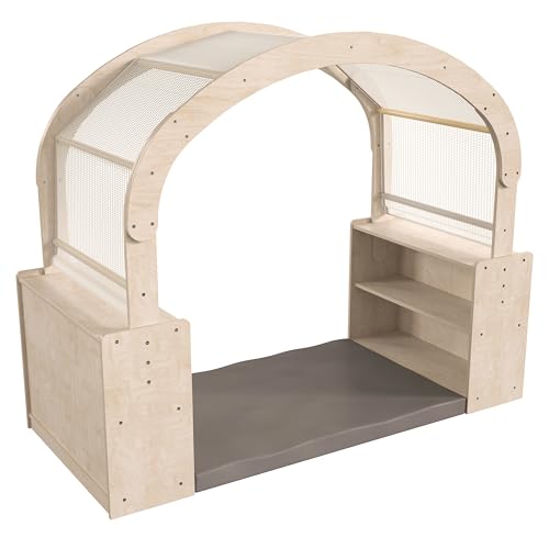 Classroom Essentials Wooden Quiet Corner Reading Nook with Storage Beech