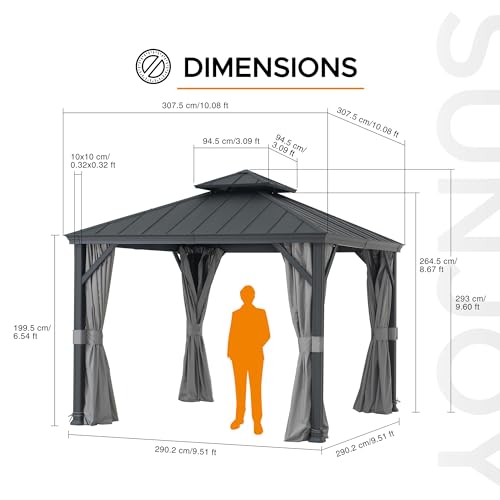 SummerCove 10 ft. x 10 ft. Hardtop Gazebo Black