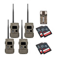 Cuddeback CuddeLink Wireless Trail Camera 3rd Gen with Antenna Bundle and 32GB Memory Card (4-Pack)