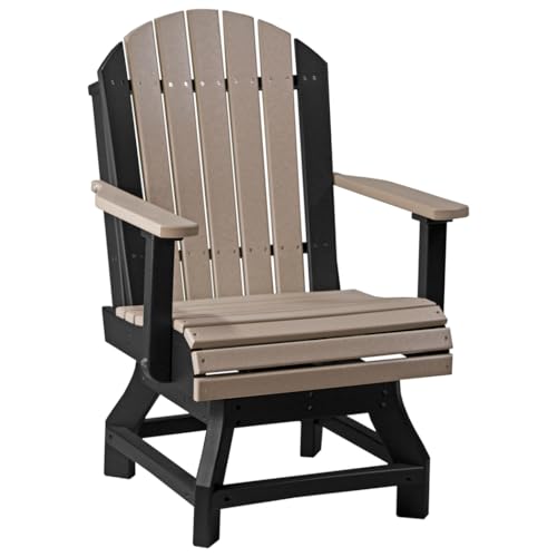 Furniture Barn USA Set of 4 Poly Lumber Adirondack Swivel Chairs Weatherwood & Black