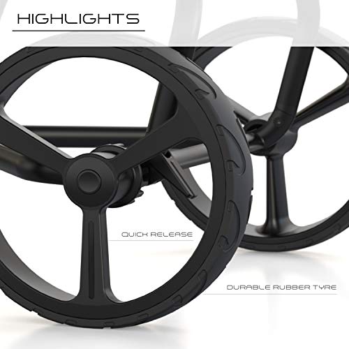 WishboneOne Golf Trolley Push-Pull Cart Megalite 3 Wheel Black