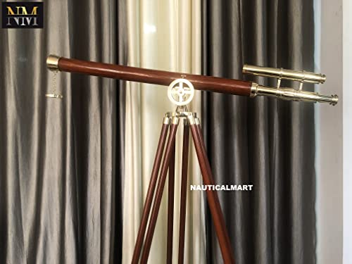NauticalMart Floor Standing Solid Brass/Leather Griffith Astro Telescope 64