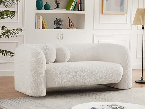 Meridian Furniture Emory Collection Art Deco Loveseat Cream
