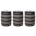 Good Ideas Rain Wizard 50 Gallon Water Storage Barrel Oak With Darkened Ribs (3 Pack)