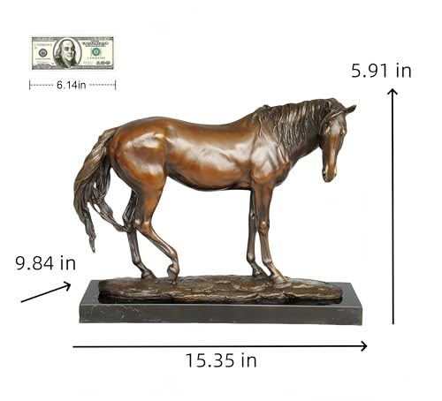 FENGSHUI-CAISHEN Pure Copper Horse Statue Brown