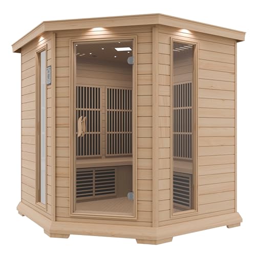 SteamSpa Infrared Hemlock Sauna Room with LED Control & Bluetooth