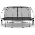 Skywalker Trampolines Epic Series 16 FT Round Outdoor Trampoline with Enclosure Net Black and Gray