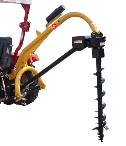 AGKNX ToolTuff Model 1000 Heavy Duty 3-Point Post Hole Digger with HD Augers Yellow