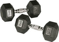 York Barbell 34092 Rubber Hex Dumbbell Set - 105 to 125 lbs