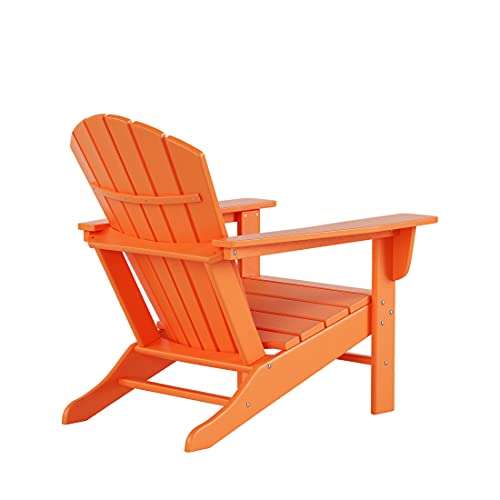 WO WESTIN OUTDOOR 8pcs HDPE Adirondack Chair Set All Weather Resistant Orange