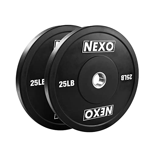 NEXO Fitness Bumper Plate Set - Premium Matte Black Finish - Cross Training Weight Plates