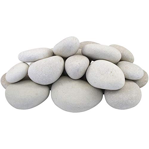 MARGO GARDEN PRODUCTS Rainforest Egg Rock Caribbean Beach Pebbles Super Sack White