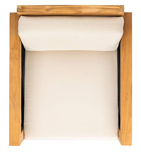 Safavieh Couture Curacao Brazilian Teak Outdoor Patio Club Chair Natural/White