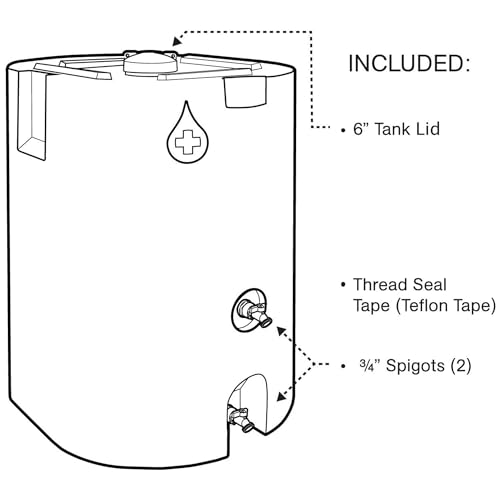 WaterPrepared 160 Gallon Stackable Utility Water Tank with Large Cap and 2 Spigots Blue