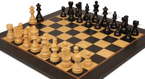 The Chess Store French Lardy Staunton Chess Set with Queen's Gambit Board - 3.75" King