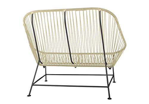 Innit Inlove Loveseat Ivory Weave on White Frame
