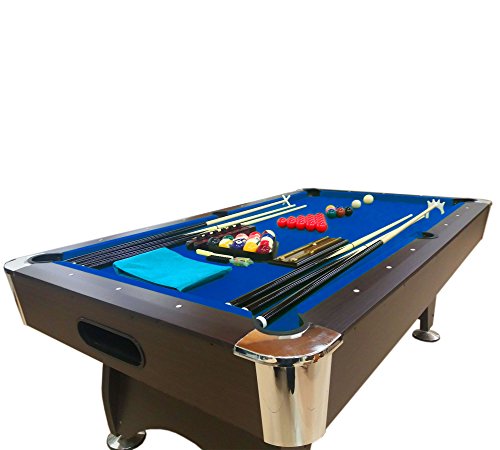 SIMBAUSA Billiard Pool Table 7 Feet Snooker Full Set Accessories Game mod. Blue SEA Blue