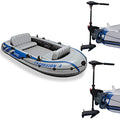 Intex Excursion 4 Inflatable Raft Set with 2 Trolling Motors