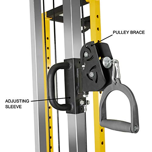 HulkFit Cable Crossover Weightlifting Pulley System Yellow