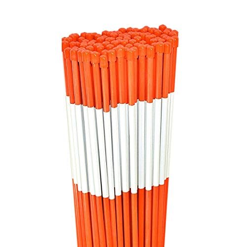 StakeMakers Solid Fiberglass Driveway Markers 1/4 Inch Orange Bundle of 1000 Pack