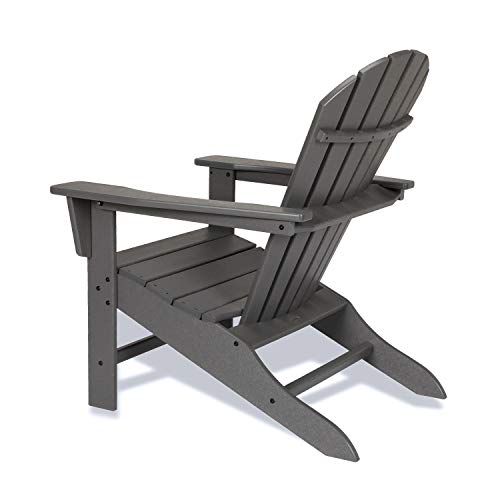 Polywood South Beach 3-Piece Adirondack Chair Set with Side Table Black