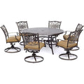 Hanover Traditions 7-Piece Patio Dining Set with Tan Cushions