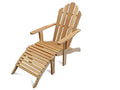 Windsor Teak Furniture Premium Grade A Teak Adirondack Chair with Ottoman
