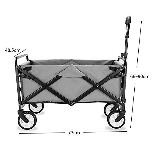 5sssallefaa Folding Wagon Portable Garden Cart 60kg Capacity Collapsible Gray