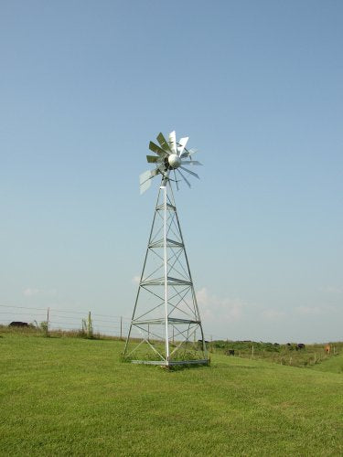 Outdoor Water Solutions 20-Feet Ornamental Galvanized 3-Legged Windmill Silver Galvanized