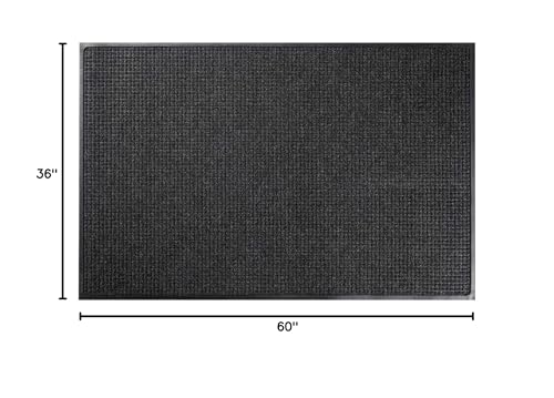 Deflecto Indoor/Outdoor Entrance Floor Mat 36" x 60" Charcoal