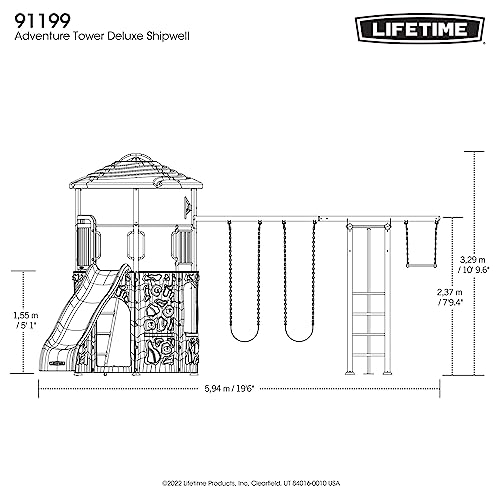 Lifetime Adventure Tower Deluxe Swing Set Playset Earthtone