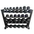 Mayhem Strength Rubber Hex Dumbbells 210lb Set Black