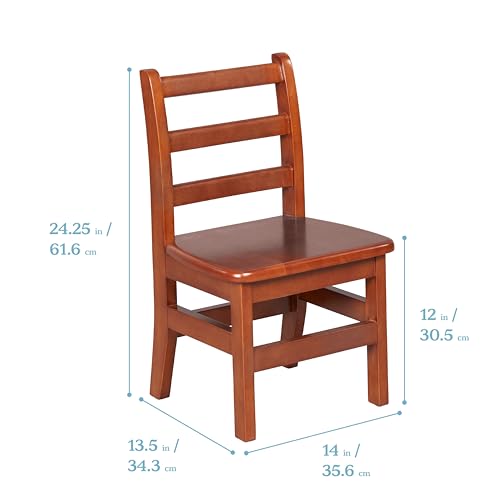 ECR4Kids Rectangular Hardwood Table and Chair Set Dark Walnut