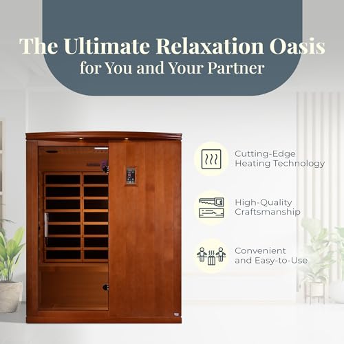 DYNAMIC SAUNAS Madrid Elite 3-Person Infrared Sauna with Bluetooth and LED Control Panel