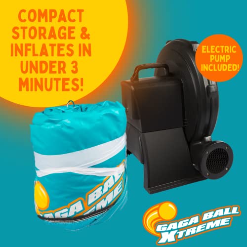 SCS Direct Inflatable Gaga Ball Pit 15' Court with Electric Air Pump Blue