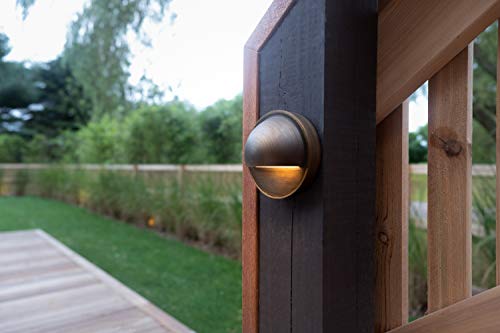 VOLT Solid Brass 12V LED Outdoor Deck Light 6-Pack Kit with 150W Transformer Bronze