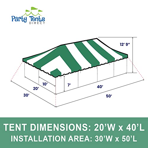 Party Tents Direct 20'x40' Weekender Canopy Pole Tent with Sidewalls Green