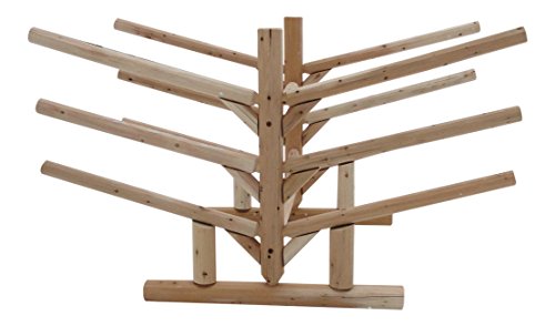 Log Kayak Rack Low 6 Place SUP and Surfboard Rack Natural