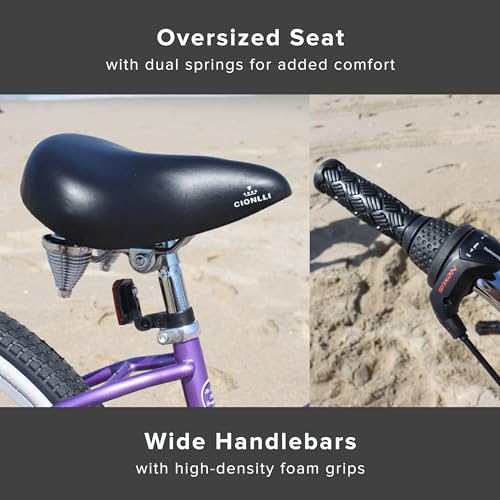 Firmstrong Urban Women's Beach Cruiser Bike 3 Speed 26 Inch Purple w/ Black Seat/Grips