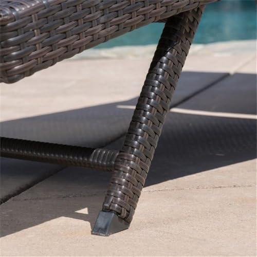 Noble House Kauai 6 Piece Outdoor Wicker Chaise Lounge Set Brown