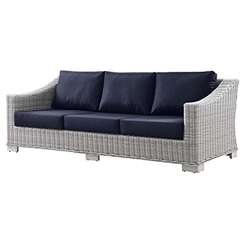 America Luxury - Outdoor Lounge Sectional Sofa Chair Set Rattan Wicker Blue