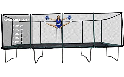 Galactic Xtreme Rectangle Gymnastics Trampoline with Net Green 10x23