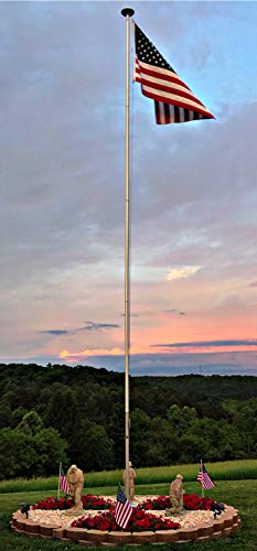 Telepole Manufacturing Inc 7000-T8 Aluminum 23' Sectional Flagpole with Accessories Silver