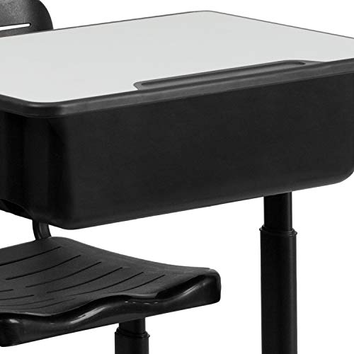 Classroom Essentials Adjustable Height Student Desk and Chair Set Grey