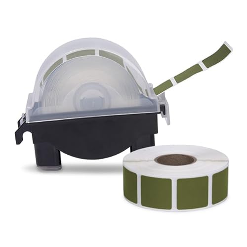 Law 7/8" Square Target Pasters with Plastic Dispenser Dark Green